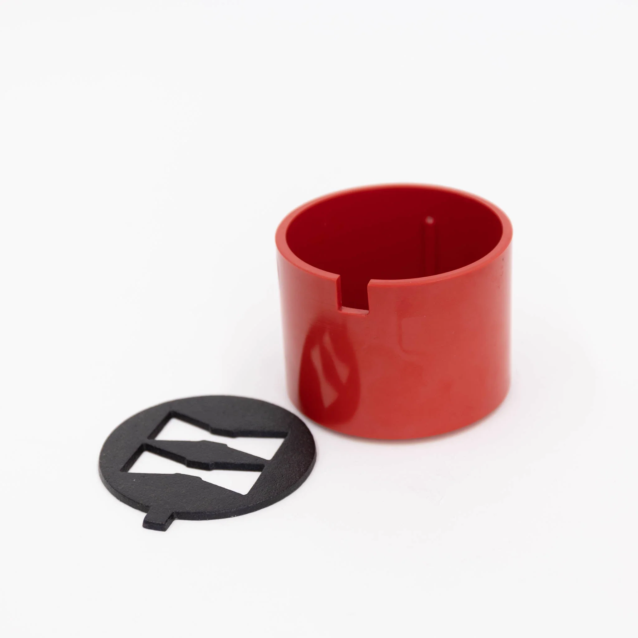 111 60's, Plastic Ashtray with cast iron lid - Red - Image 2