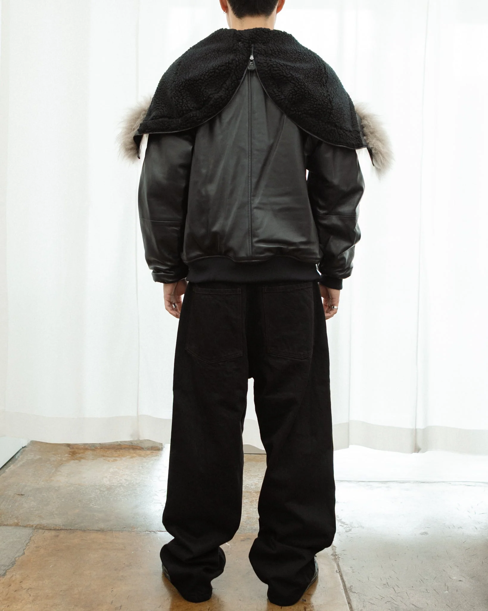 Comoli Sheep Skin N2A Jacket Navy - Image 3