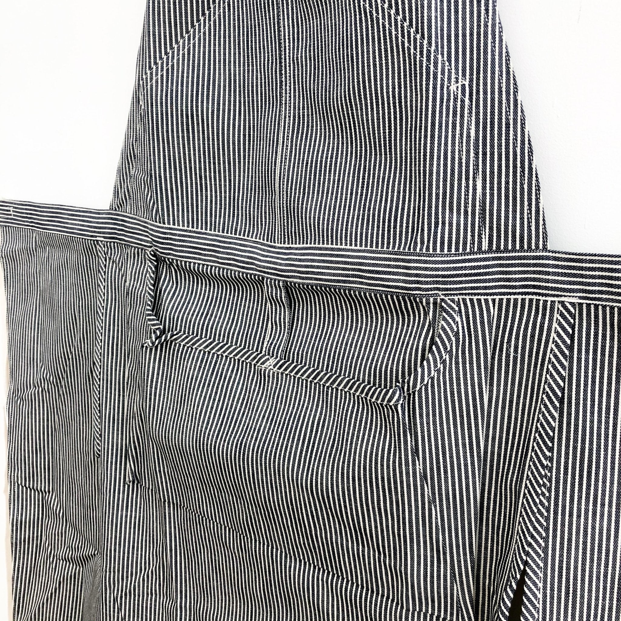 Hakui Bibbed Apron - Stripe Black/White (6869-1) - Image 4