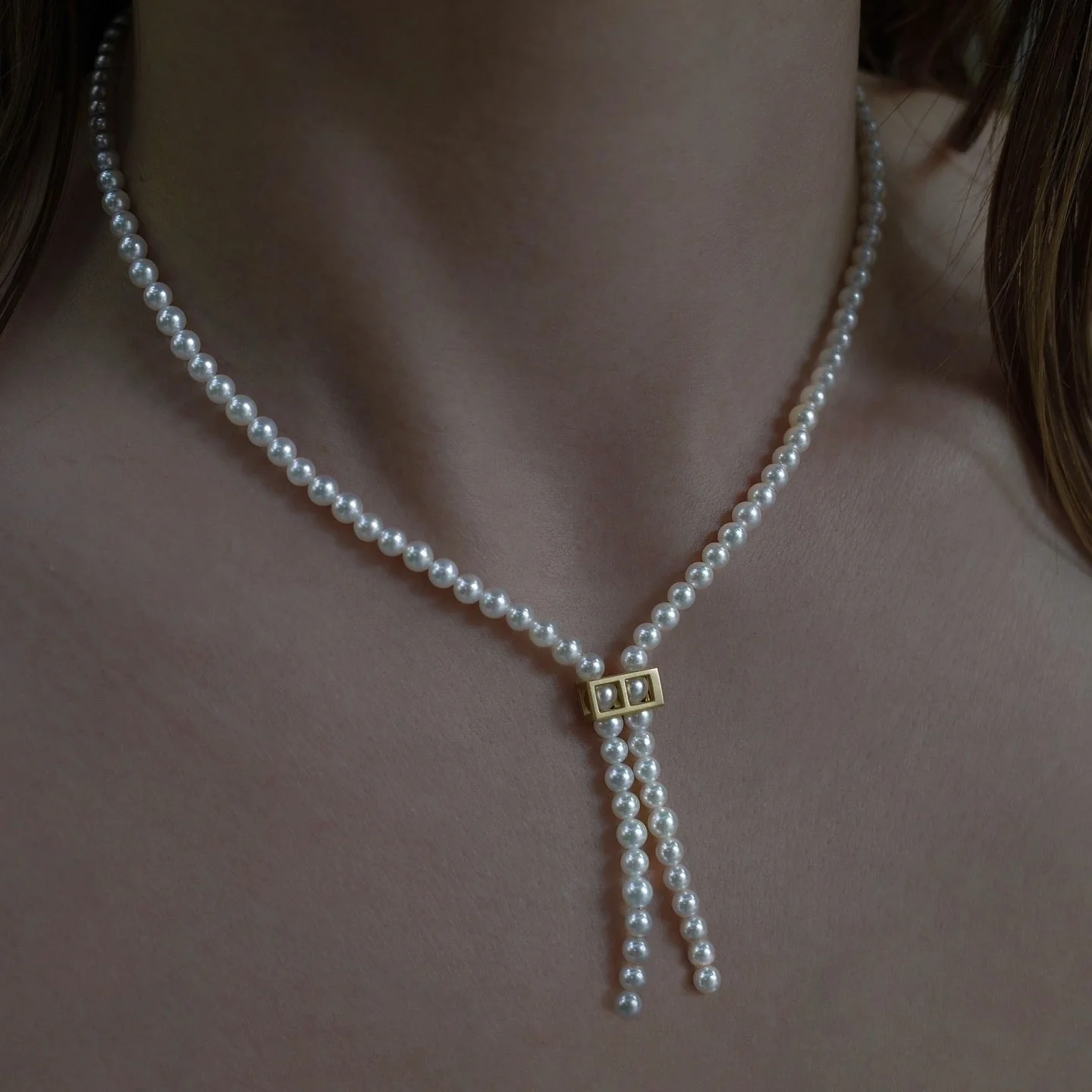 Shihara Akoya Pearl Necklace 450mm + 18K Gold Clasp - Image 5