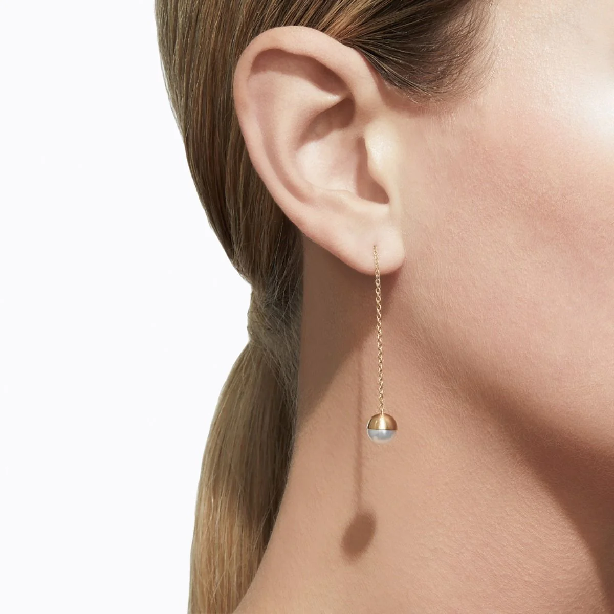 Shihara Half Pearl Chain Earring 0° - Image 2