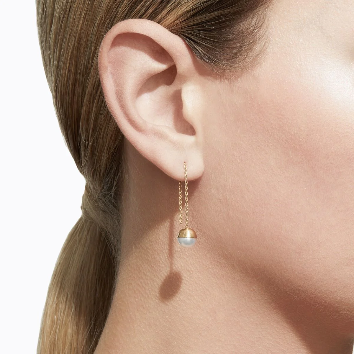 Shihara Half Pearl Chain Earring 0° - Image 3