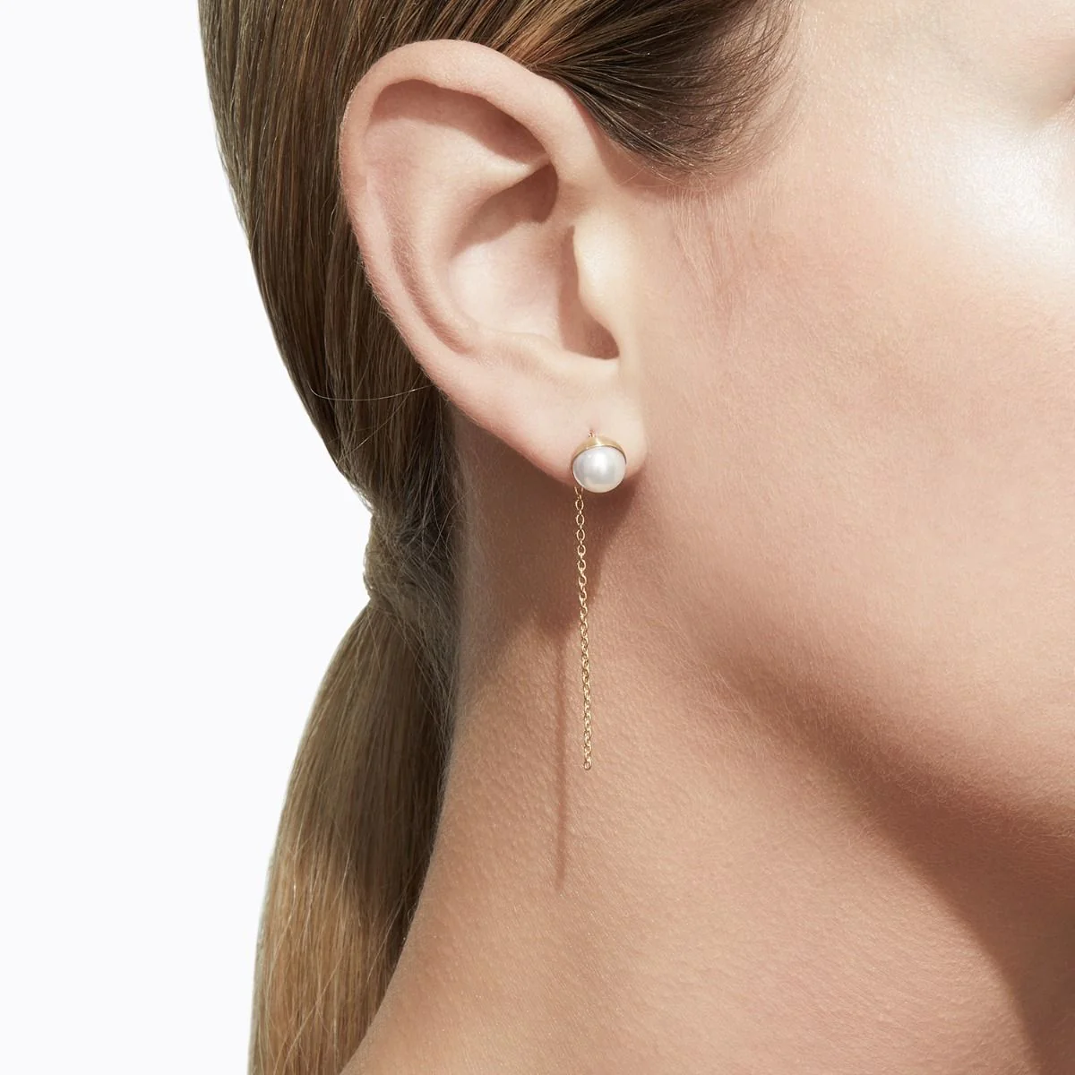 Shihara Half Pearl Chain Earring 0° - Image 4