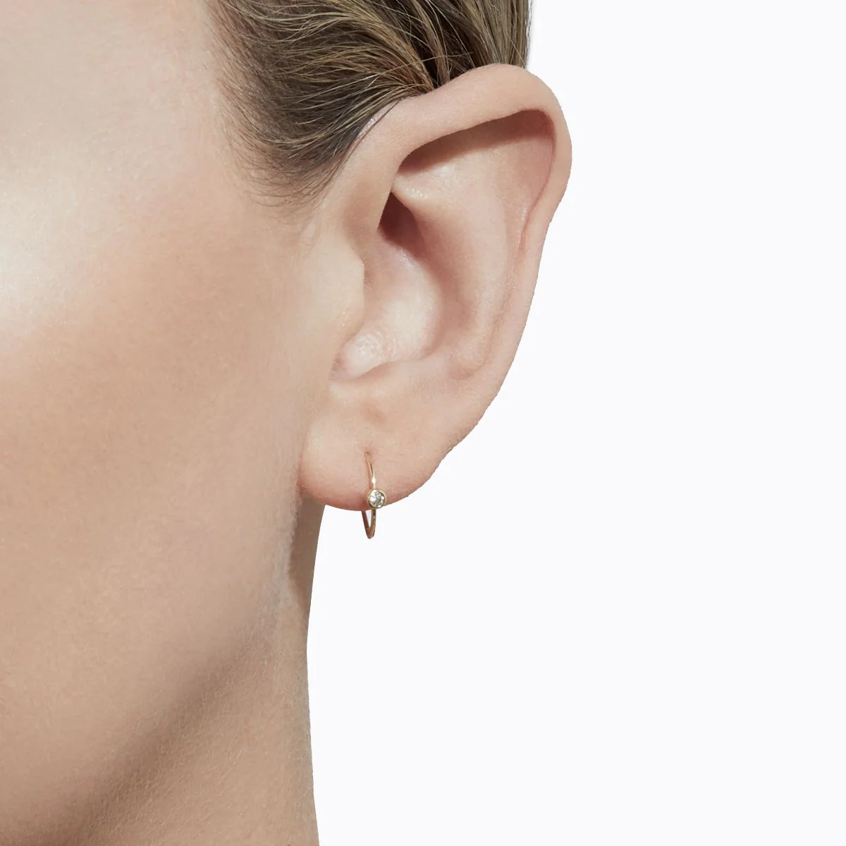 Shihara One-Stone Hoop Earring 01 - Image 4