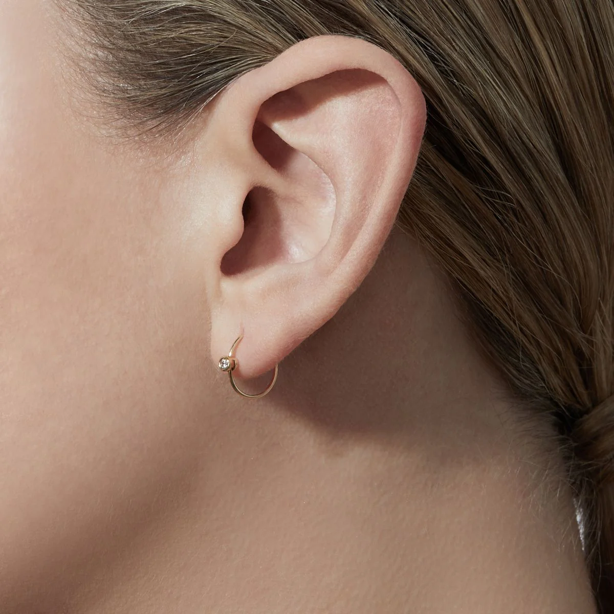 Shihara One-Stone Hoop Earring 01 - Image 5