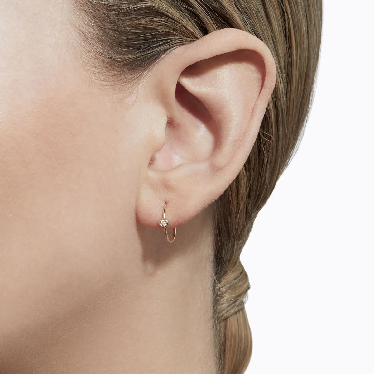 Shihara One-Stone Hoop Earring 01 - Image 6