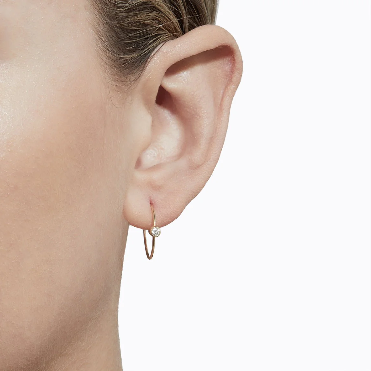 Shihara One-Stone Hoop Earring 02 - Image 2