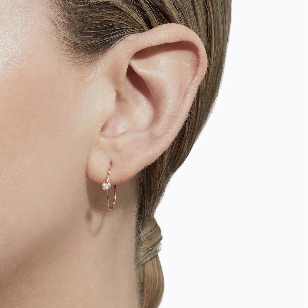 Shihara One-Stone Hoop Earring 02 - Image 5