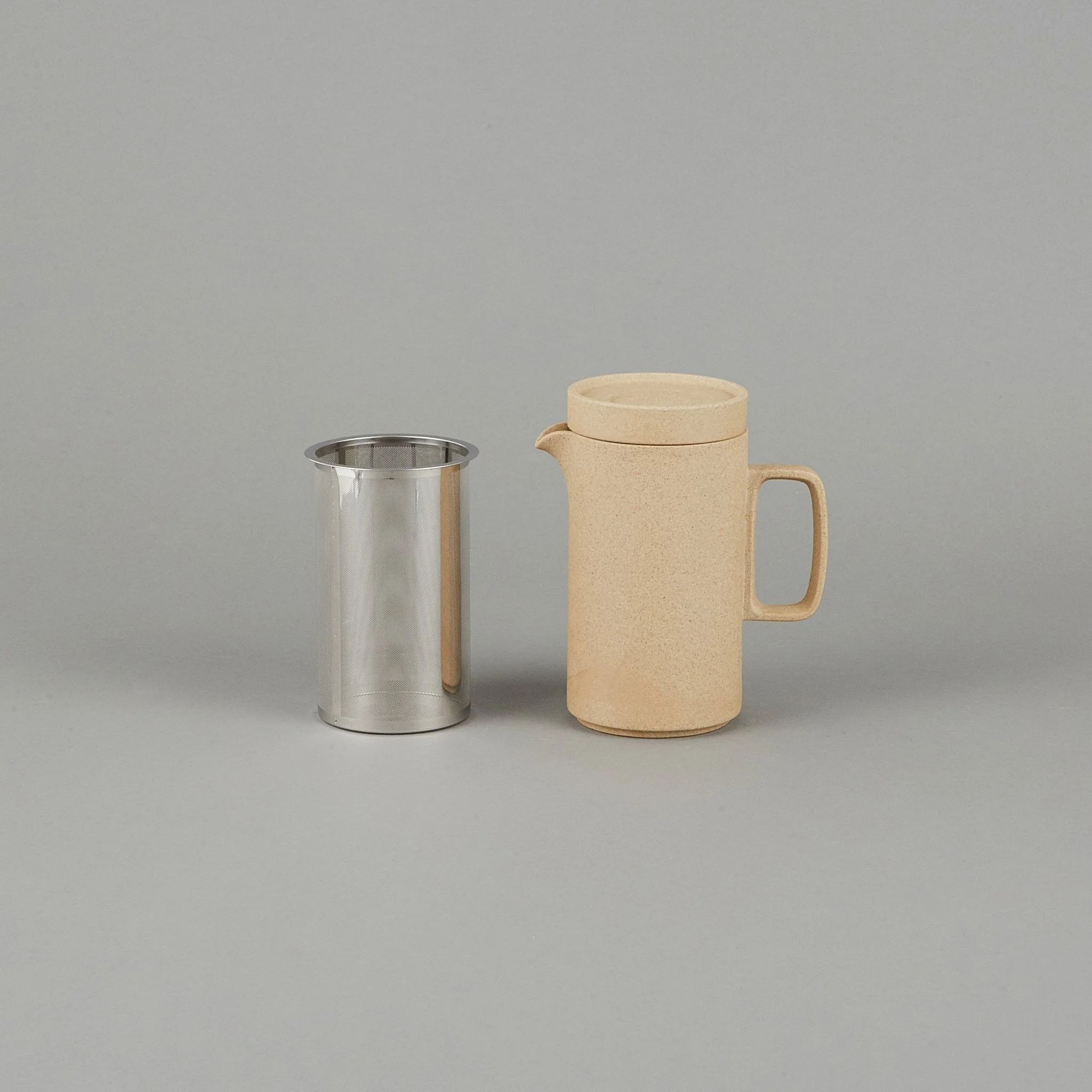 HP037 - Teapot Tall with Stainless Strainer Natural ø 3.3/8" - Image 2