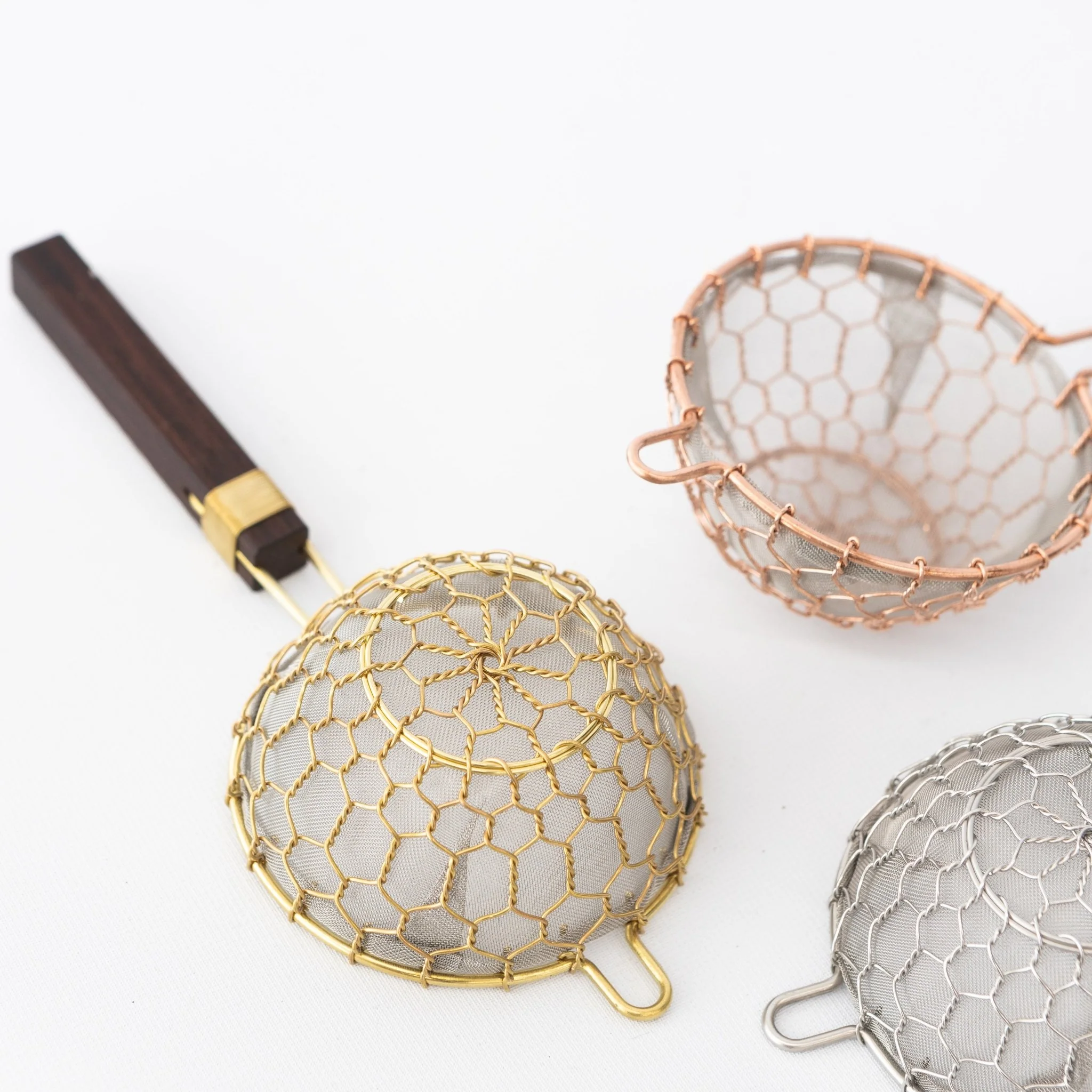 Kanaami-Tsuji Tea Strainers with Rosewood Handle - Image 3