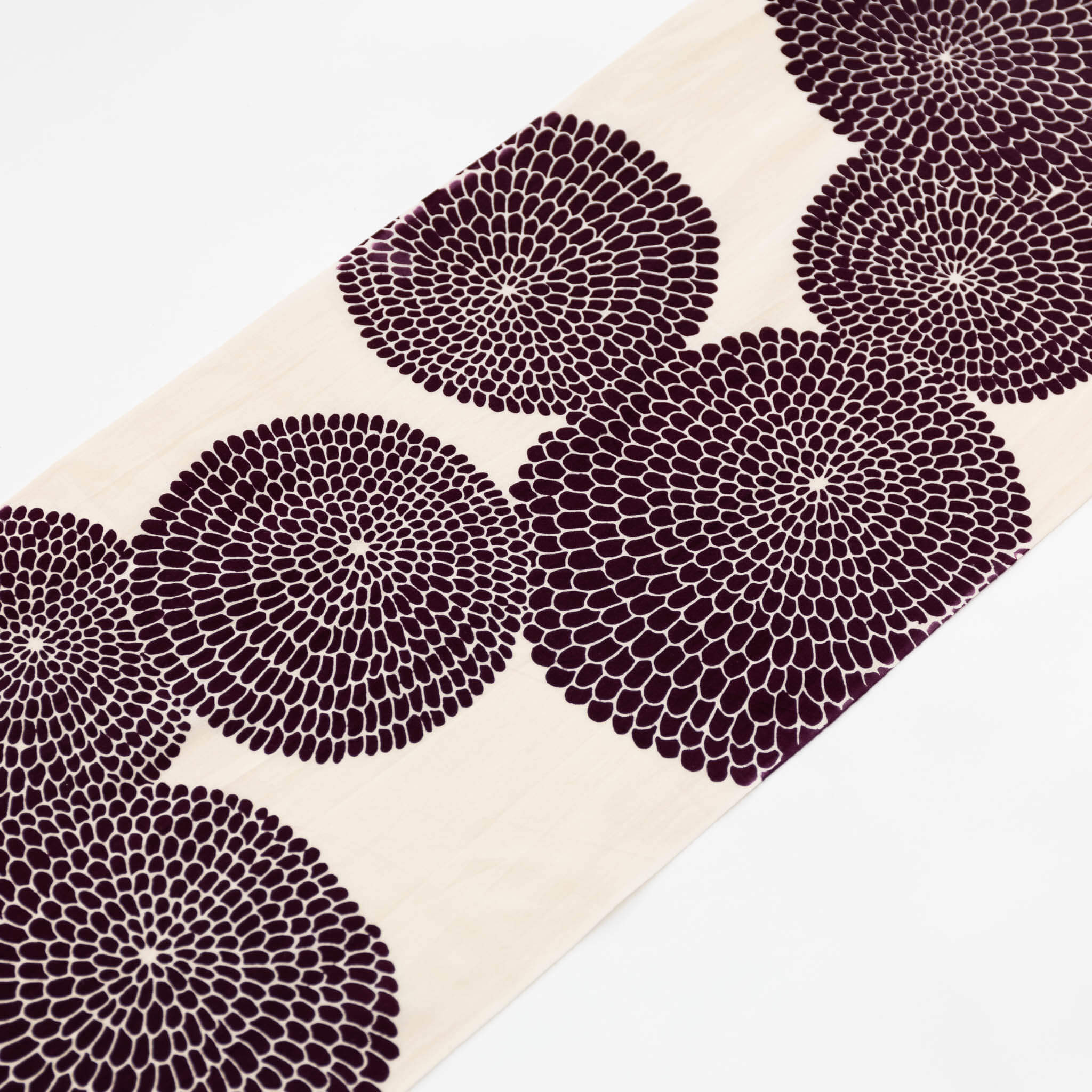 Tenugui - Burgundy Large Chrysanthemum - Image 2